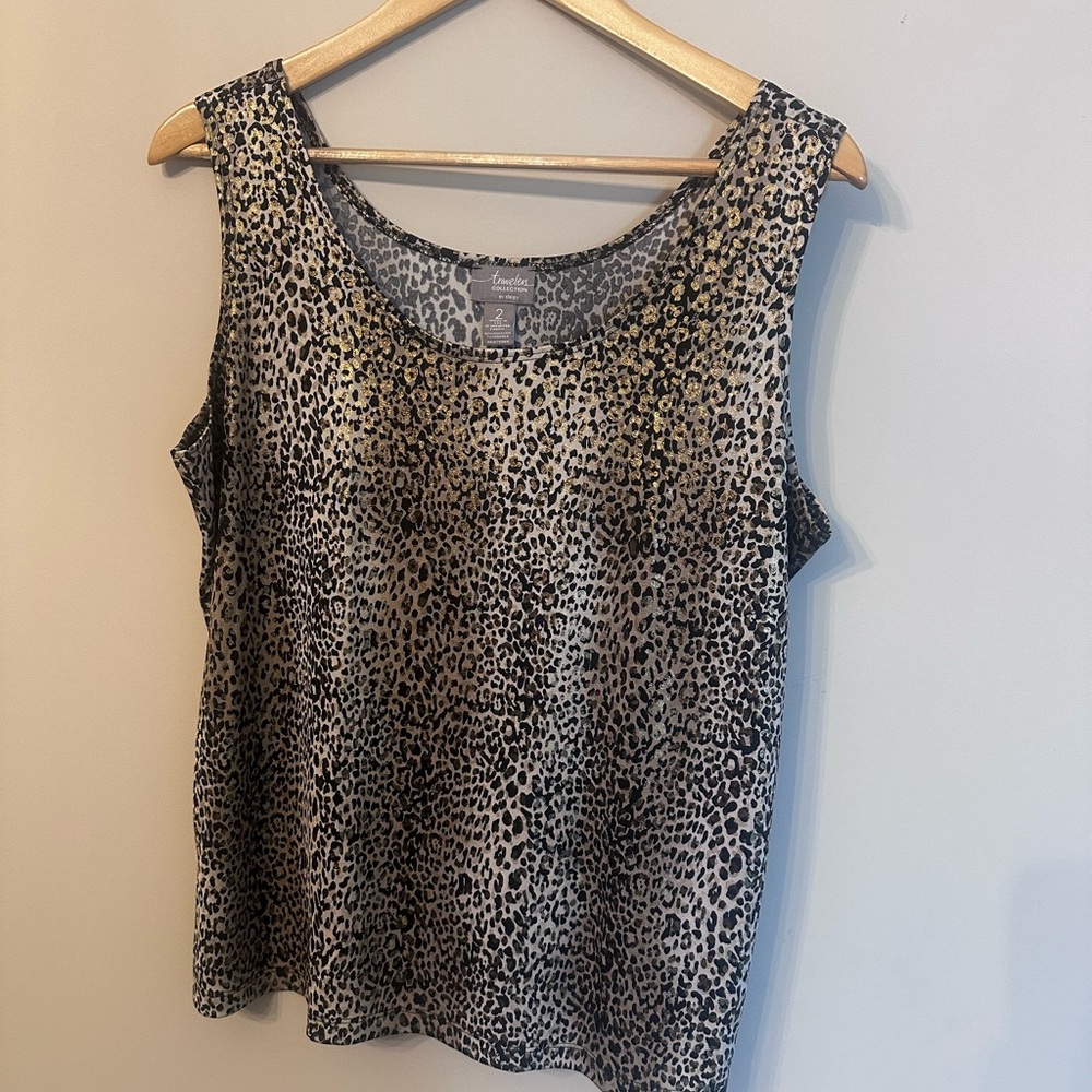 CHICOS Animal Print TRAVELERS Tank Top Size 2 (M/L) $20